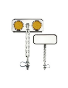 Rectangle Double Square Twisted Mirror Chrome Amber...